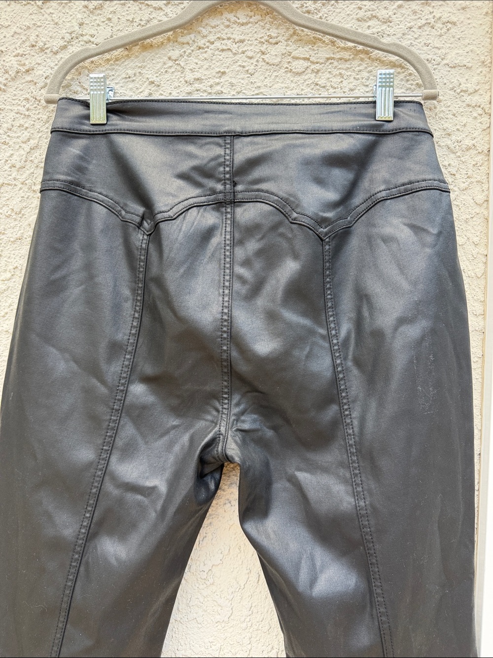IDYLLWILD Miranda Lambert Black Faux Leather Lace up Flare Pants Women's Size 12 - Picture 7 of 7